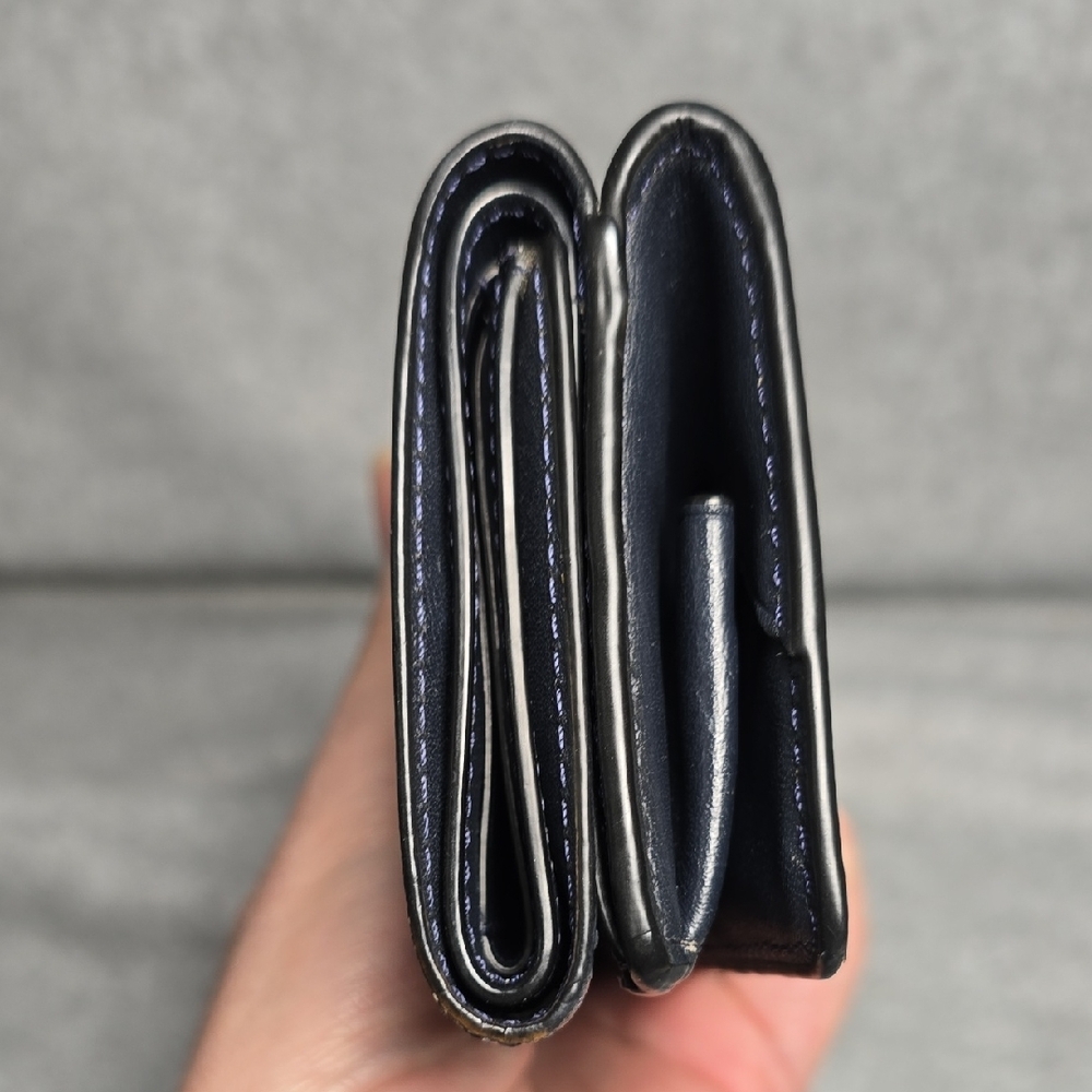 Coach Compact Tri-fold Navy Signature Wallet - Picture 12 of 16